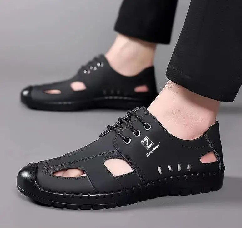 Fashion Men Genuine Leather Sandals Business Casual Shoes High Quality ...