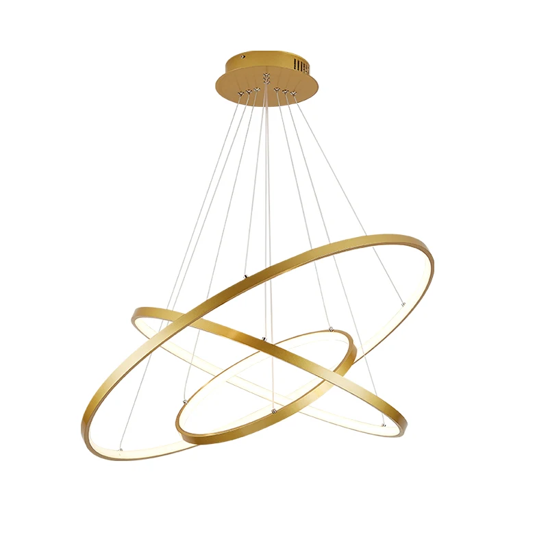 Высококачественные золотые Алюминиевые Потолочные Подвесные круглые люстры 200, 400, 600, 800 мм, роскошные подвесные светильники для гостиной, столовой