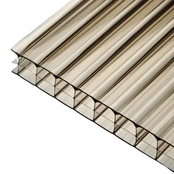 6mm 8mm Clear Polycarbonate Sheet Fire Resistant Tripe Wall ...