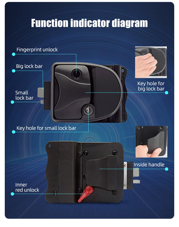 Homful Rv Motorhome Door Lock Keyless Camper Fingerprint Recognition