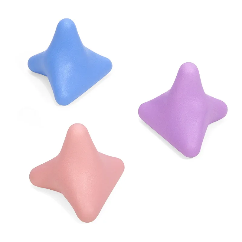 Silicone Rubber Palm Muscle Hexagonal Massage Ball with Four Triggering Points for Deep Tissue Relaxation Body Head Feet Breasts