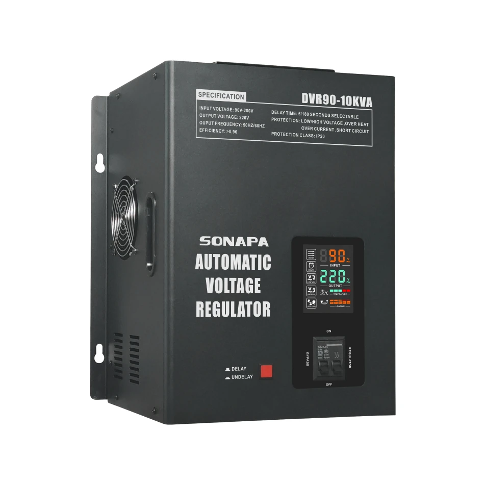 AC 220V DVR90-10KVA 8KW SVC Electronic Voltage Regulator Speed Controller High Power Automatic Voltage Stabilizer
