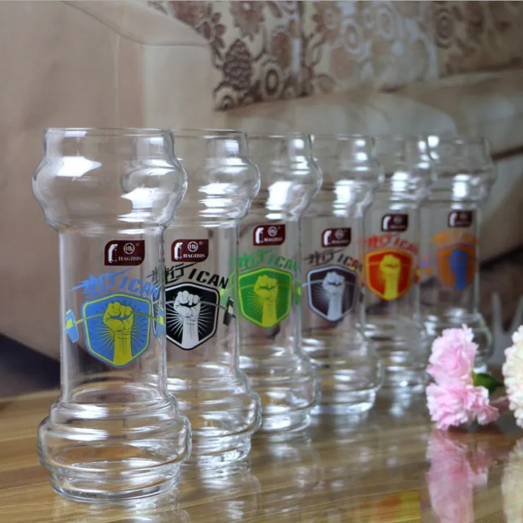 2023 Handmade OEM Custom Beer Glass Unique Dumbbell Shaped Trophy Luxury Classic Crystal Design with Logo Wholesale