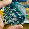 Green moss agate disc