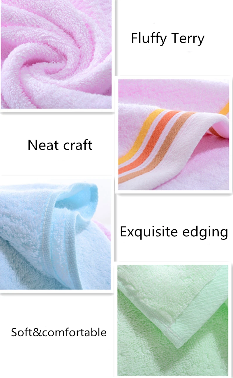 Home Textile Supplier 3 Color Satin Absorbent Hand Towels White Face custom towels details