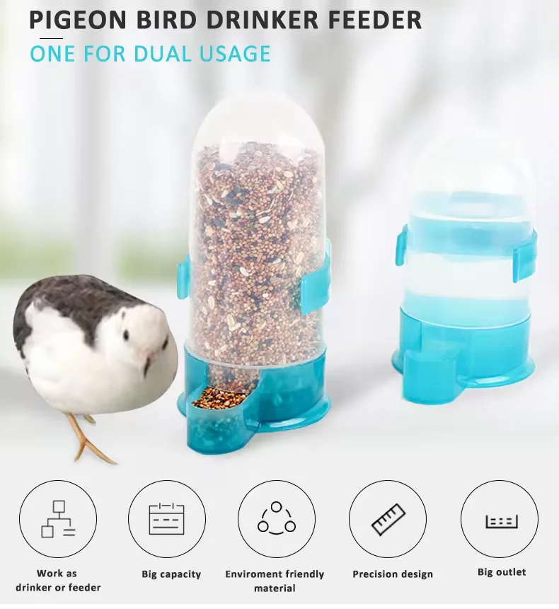 Factory Price Plastic Automatic Pigeon Bird Water Feeder Bottle Bird Drinker on Bird Cage