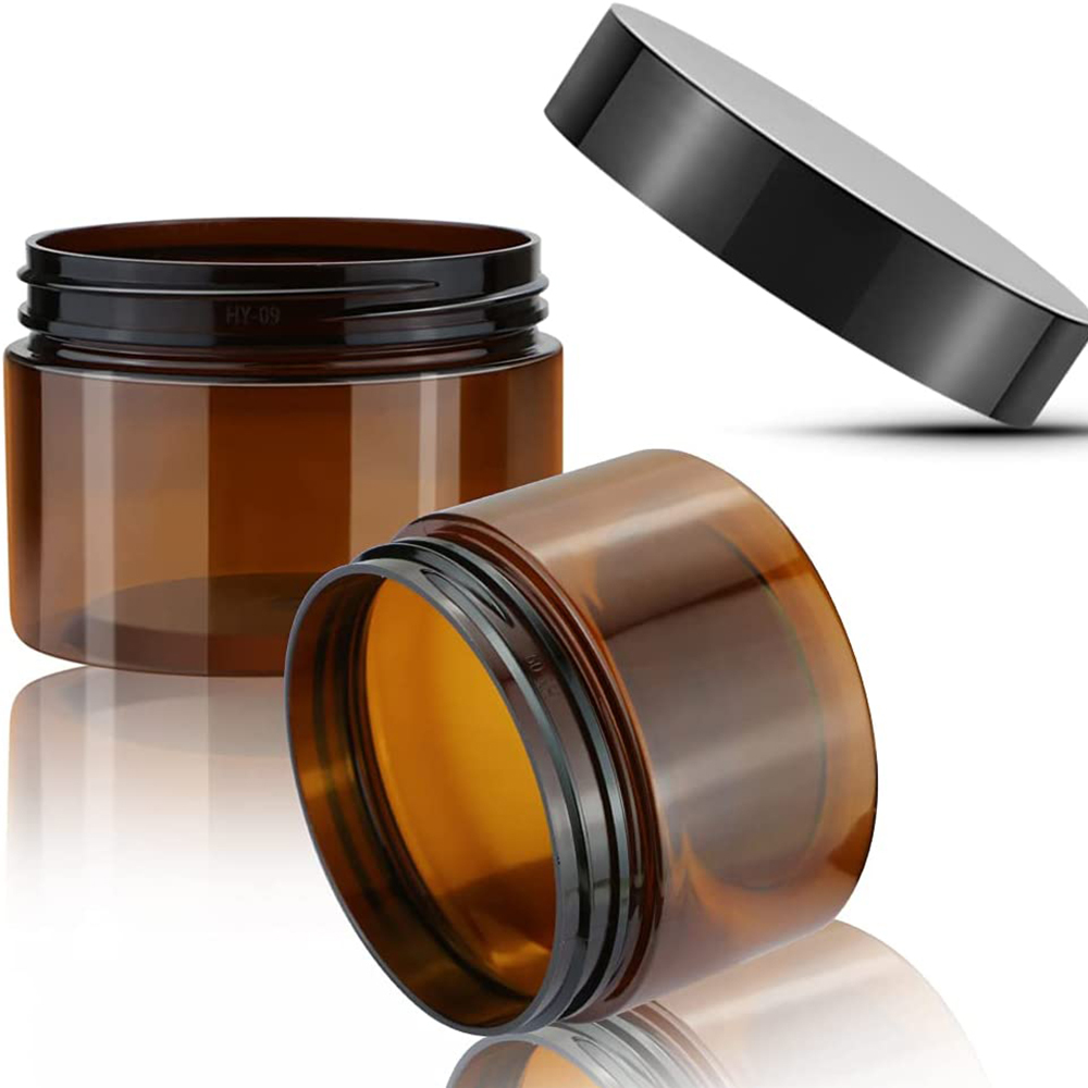 
 Food Grade 30m 50ml 100ml 300 ml 300g 350 ml 400 ml 1 oz 2oz 16oz matte eco friendly brown black clear plastic jar with lid  