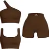Coffee-colored three-piece set
