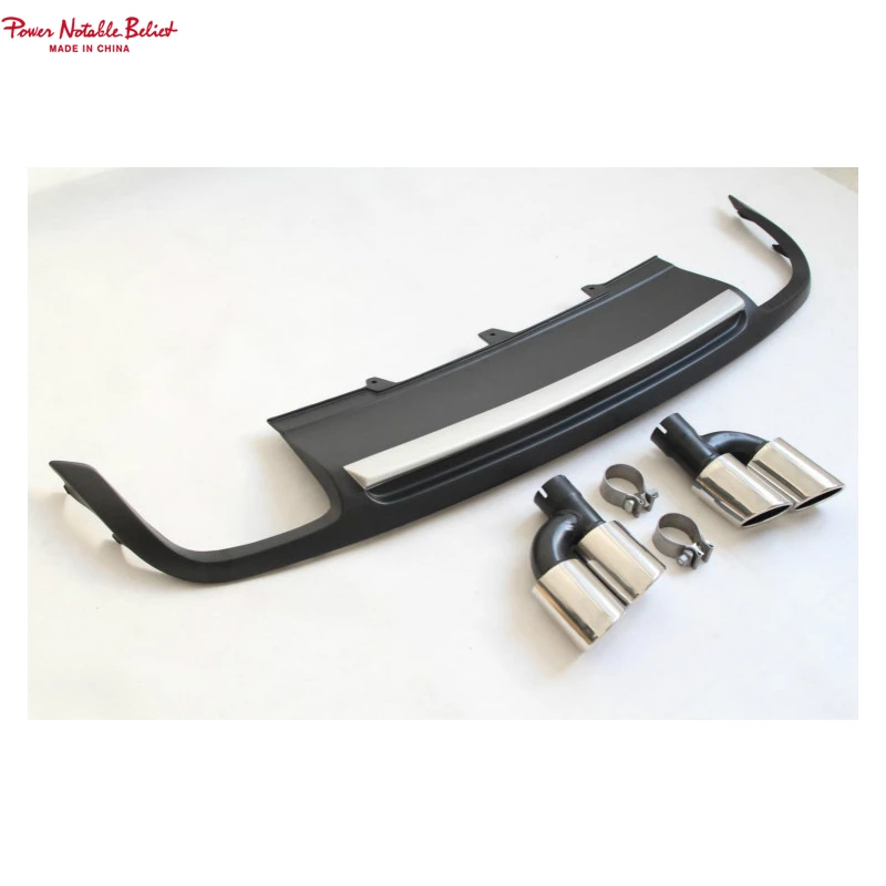 S5 Car Bodykit Diffuser for Audi A5 S5 Ordinary Edition 4 Doors Style Rear Bumper Diffuser with Tailpipe 2009 2010 2011