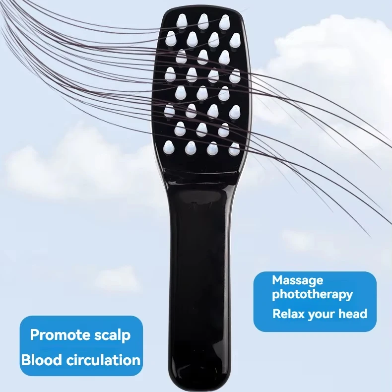 Popular Design Wireless Private Label Led Light Vibration Electric Massage Hair Brush Hair Growth Comb for Salon Use