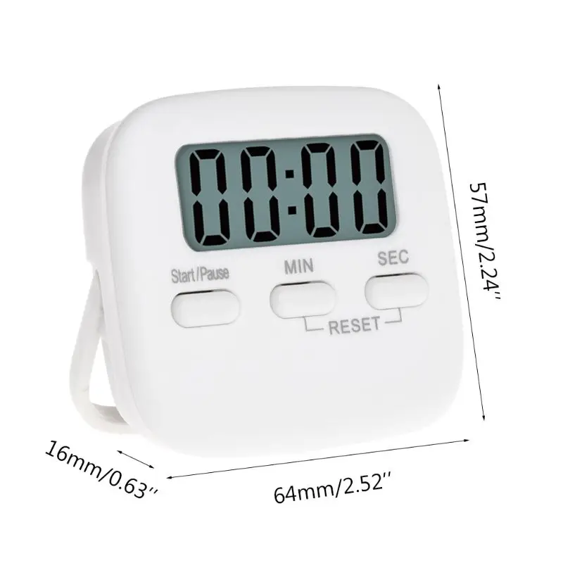 Digital LCD Display Kitchen Timer electronic square Kitchen countdown alarm magnet clock Timer Kitchen timer