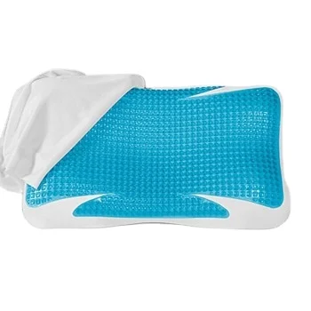 Gel Memory Foam Pillow 980g Mould 650g Gel Pad 100% Polyurethane OEM 60 Neck Rectangle Solid Blue 25 Days 1.5-2 Kg Memory Foam