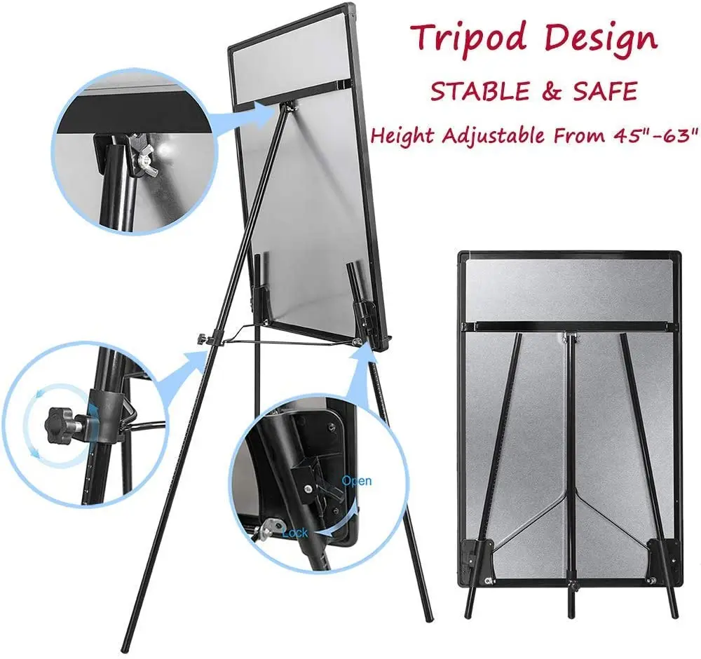 折りたたみ式ボード 60x90折りたたみ式フリップフロップホワイトボード三脚金属イーゼル