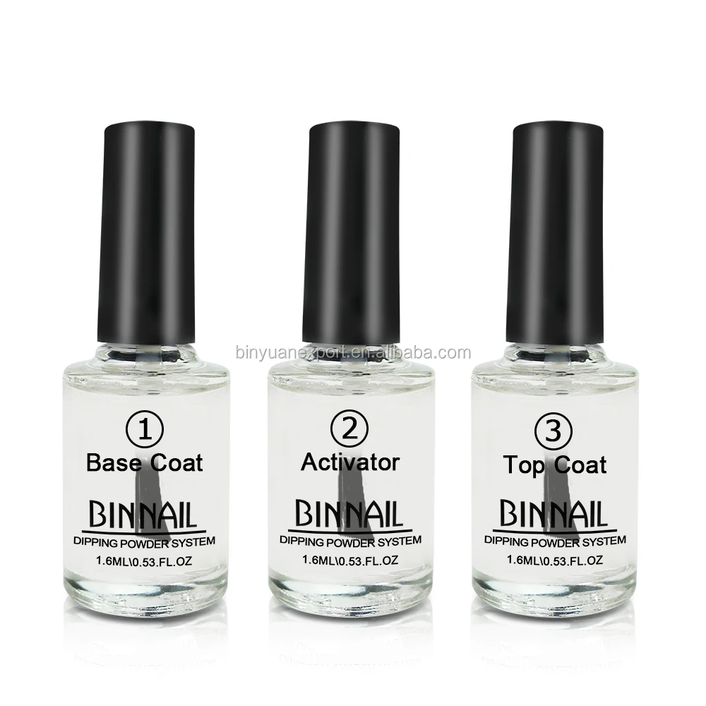 BIN Private Label Fast Dry Nail Dipping Powder Liquid Glue Dip Top Coat Dipping Powder Liquid System