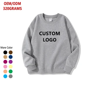 Unisex 320gsm Heavyweight Cotton Crewneck Sweatshirts Factory Wholesale Custom Logo Pullover for Autumn Season