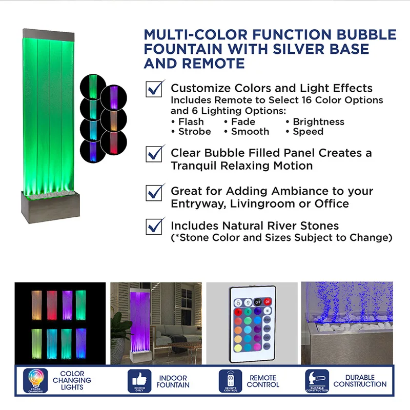 Room Divider Partition Bubble Wall Water Panel Led Light Dancing Water Fountain