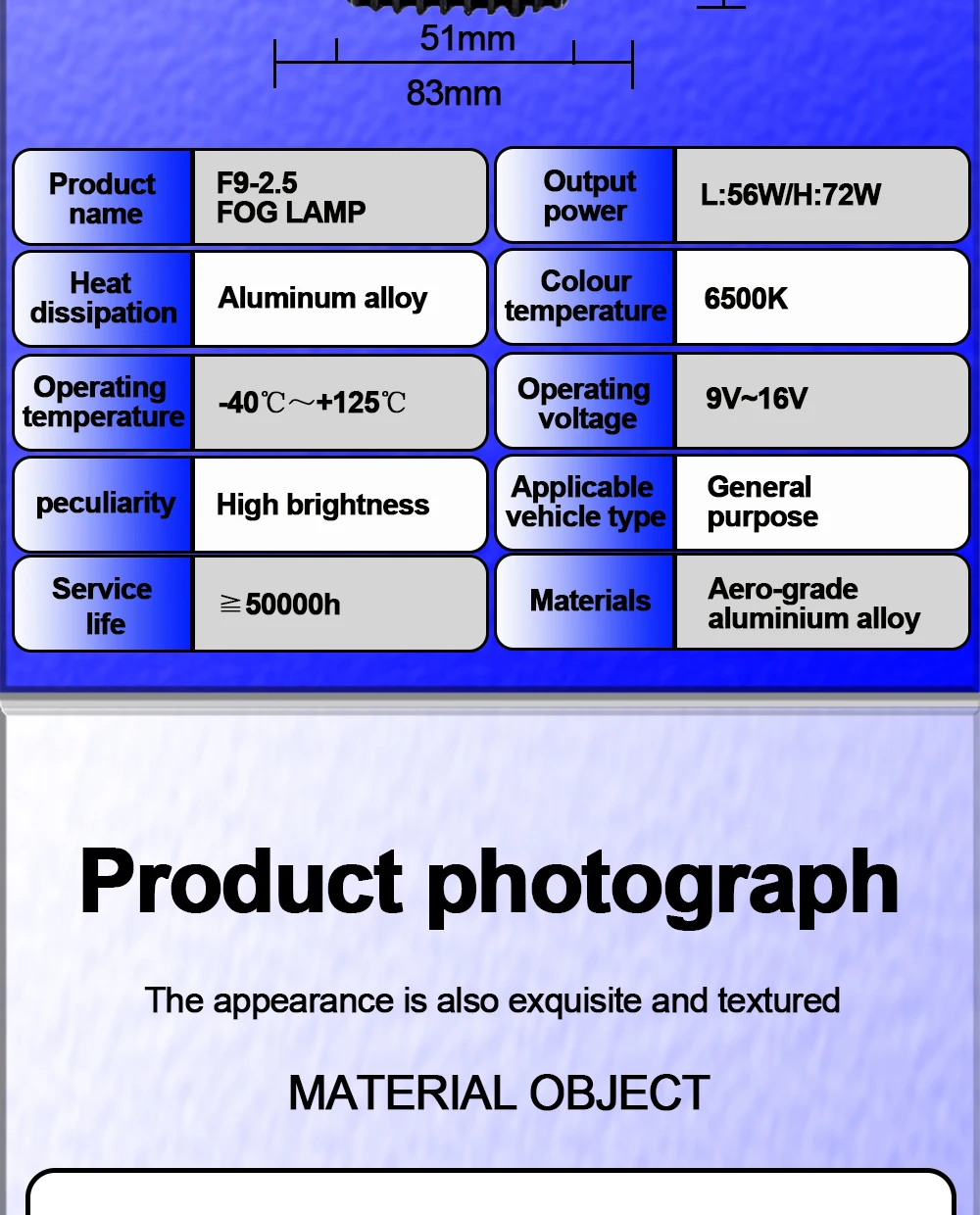 TECH-KING 2.5 inch 6000K 12V 25W Car Auto Lighting System Xenon projector with Bracket Bi LED Projector Lens Fog Light