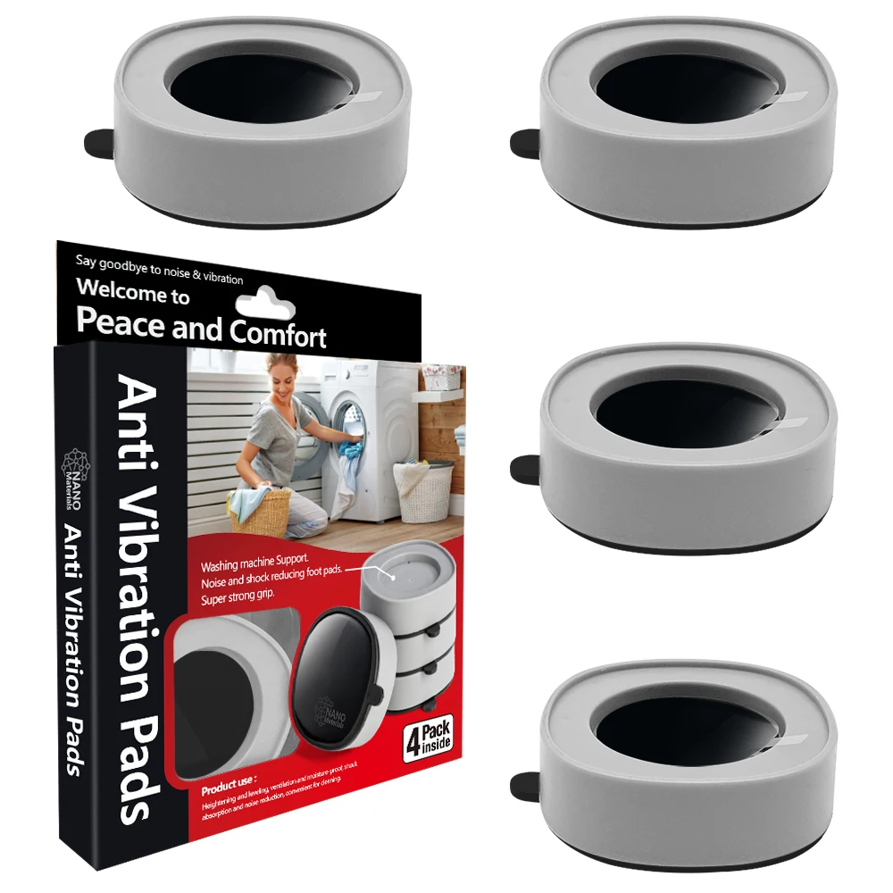 Waschmaschinen-Füße, 4er-Pack Rutschfeste Anti-Vibrations-Gummimatten für  Trockner und Waschmaschinen