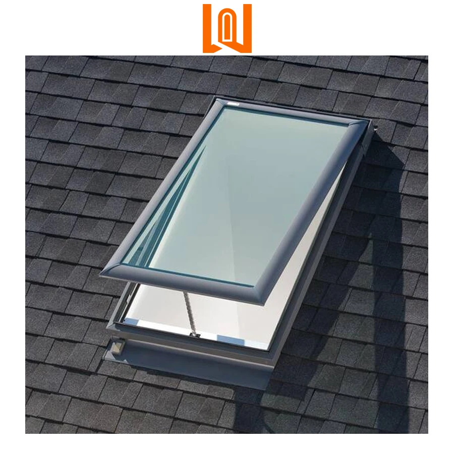 WANJIA Balcony Electric Skylight Roof Window Aluminum Glass Double Glazed Roof Windows