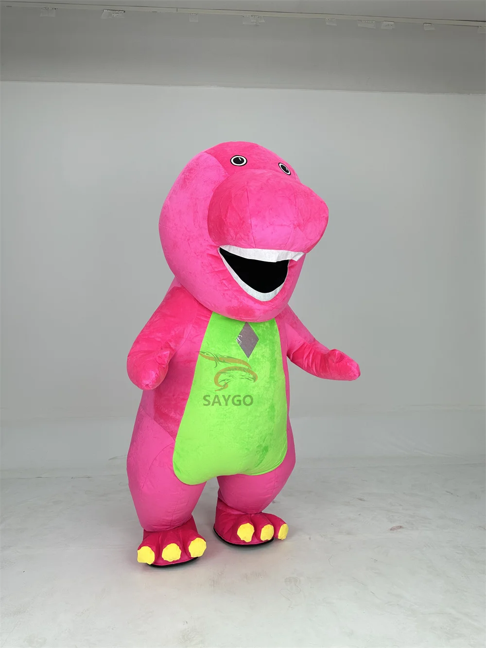 Barney 2m 2.6m Inflatable Cartoon Mascot Costume Moving Cosplay Suit Adults Advertising Inflatable Purple Dinosaur