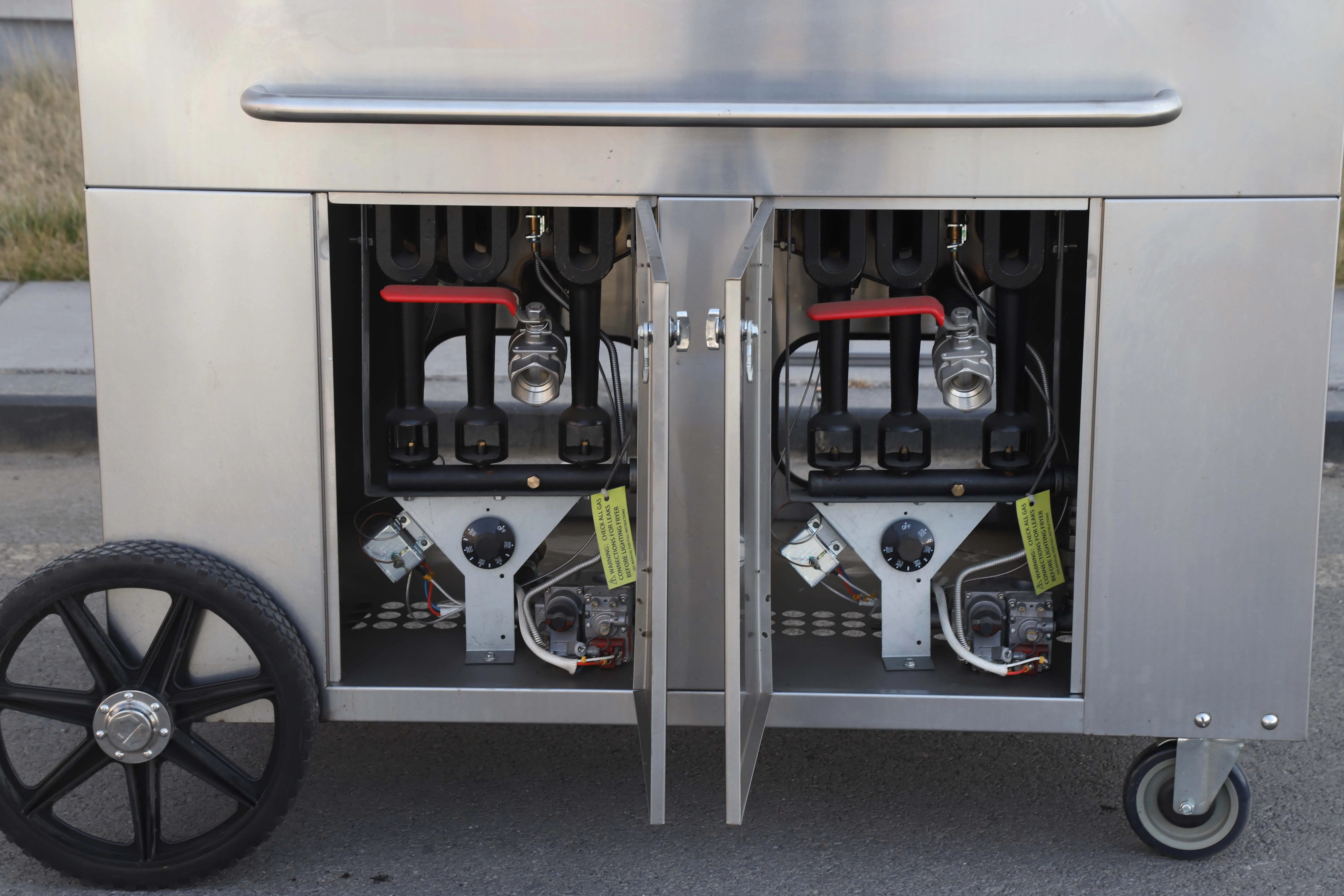 Two Tanks Commercial Restaurant Kitchen Fryer Gas Deep Fryers Outdoor