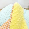 Bean-shaped plush mat - orange plaid yellow plush