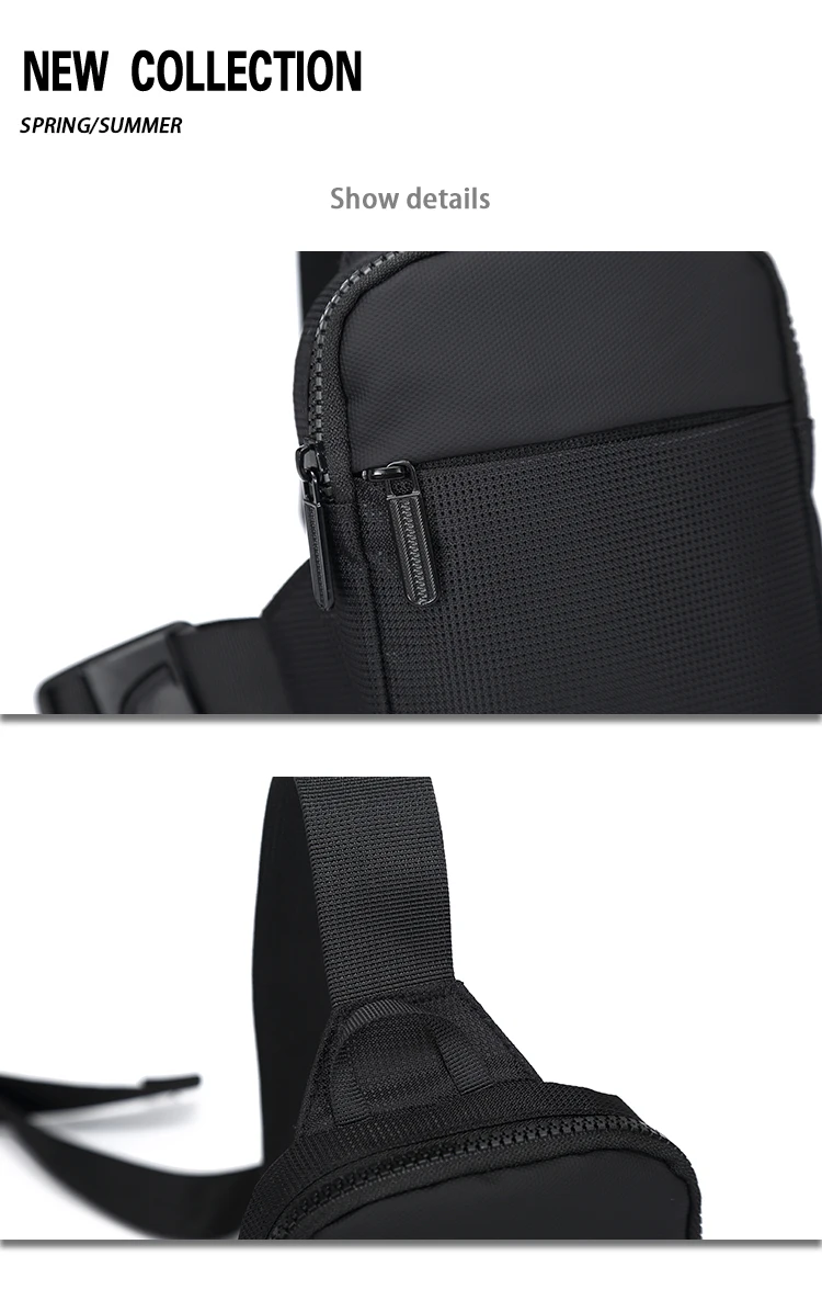 Men Designer Versatile Zippered Pocket Crossbody Messenger Chest Bag ...