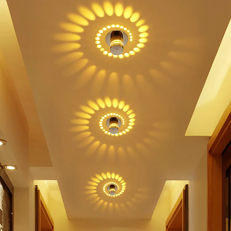 Luz LED Moderna Estándar UE 3W de Pared para Decoración de Galería Sala de Estar Frente de Balcón Porche Pasillos Luminaria