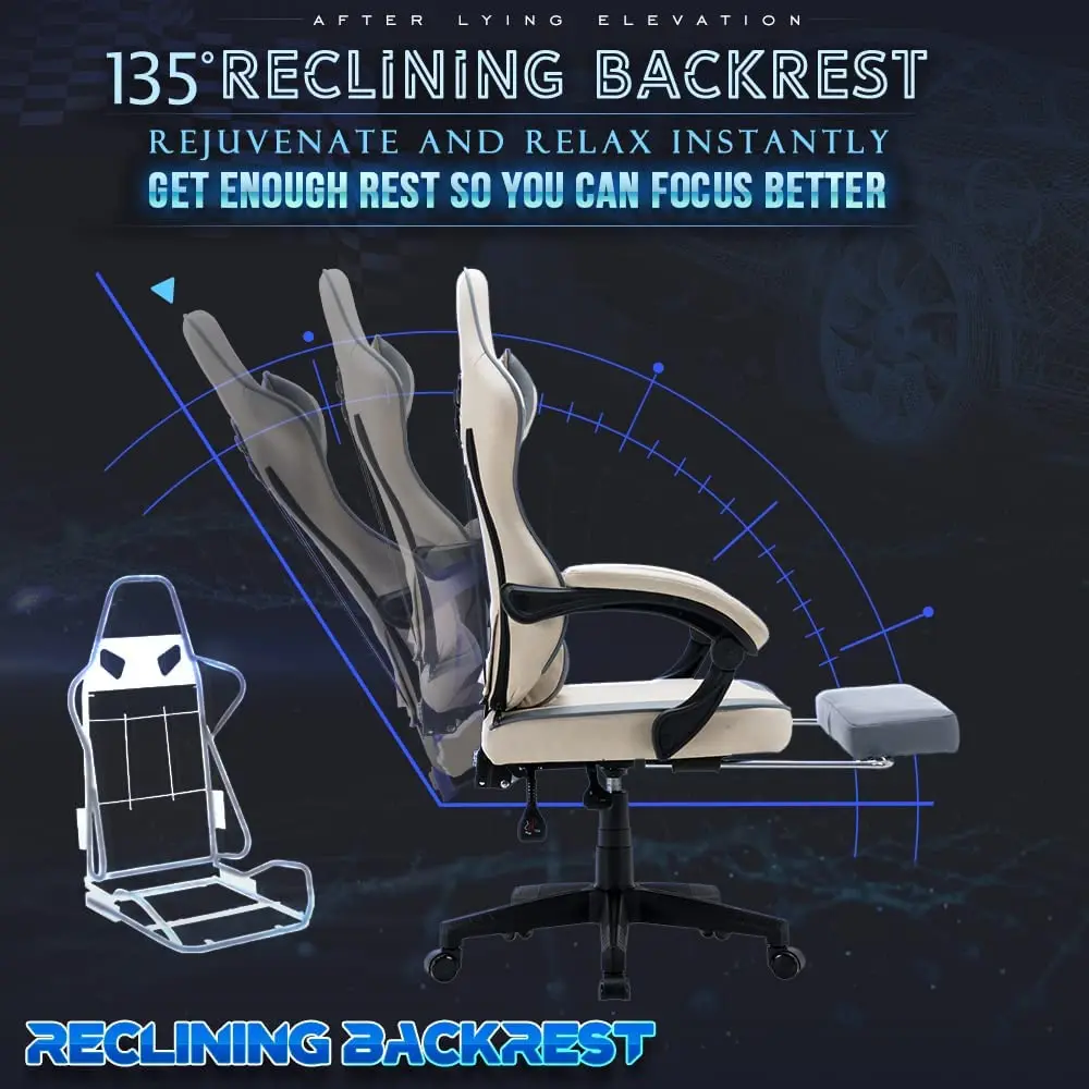 Cheap Sillas Gamer Gaming Chair with Massage Big and Tall Video Game Chair for 400lbs with Footerst for Heavy People