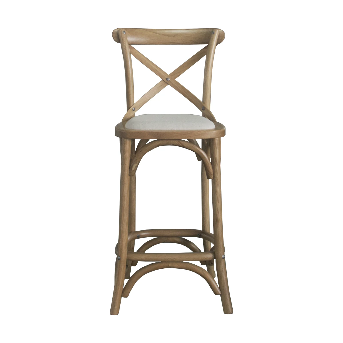French Style Wood Barstool Wedding Chairs Cross Back Dining Barstool