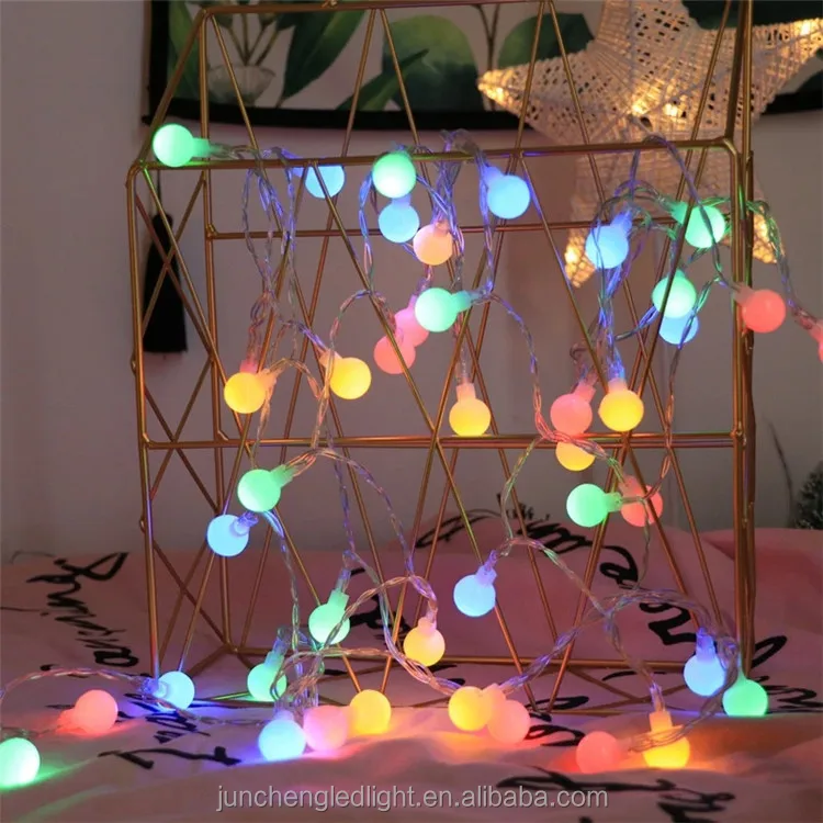 5M 50Leds Ball String Light Battery Powered Patio Light Christmas Tree Lighting for Balcony Garden Lawn Party Supplies