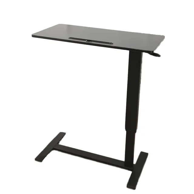 Black Computer Desk with Height Adjustment Simple Design Metal Furniture