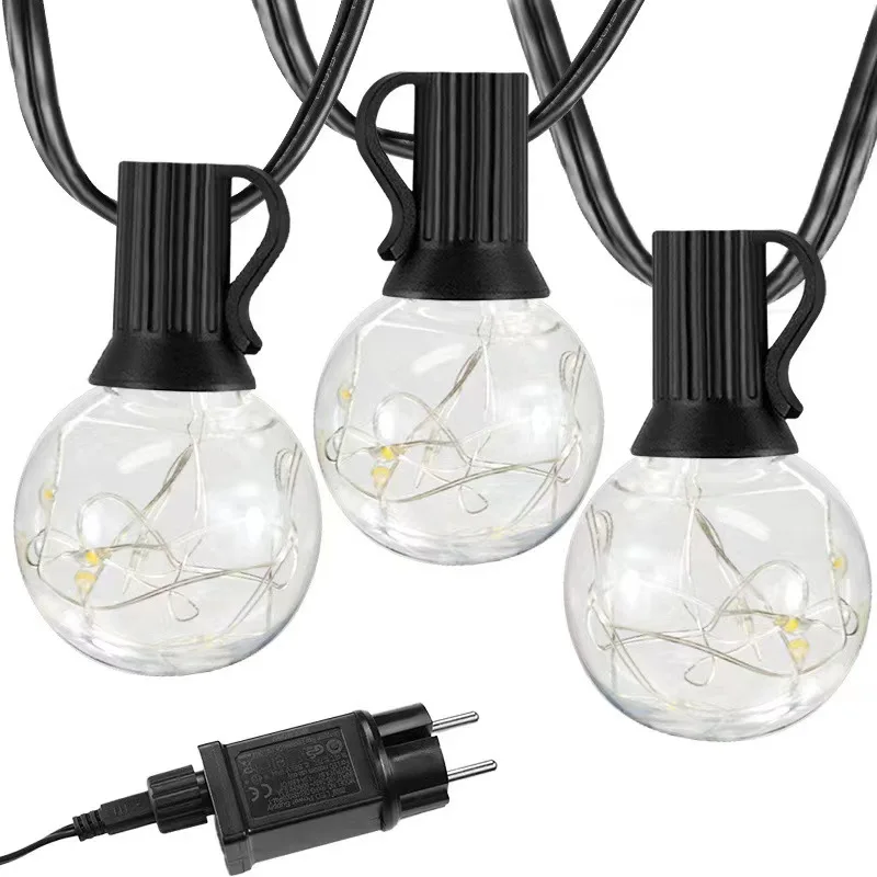 G40 Led Outdoor String Lights Ip65 Waterproof 25pcs 0.1w Per Bulbs