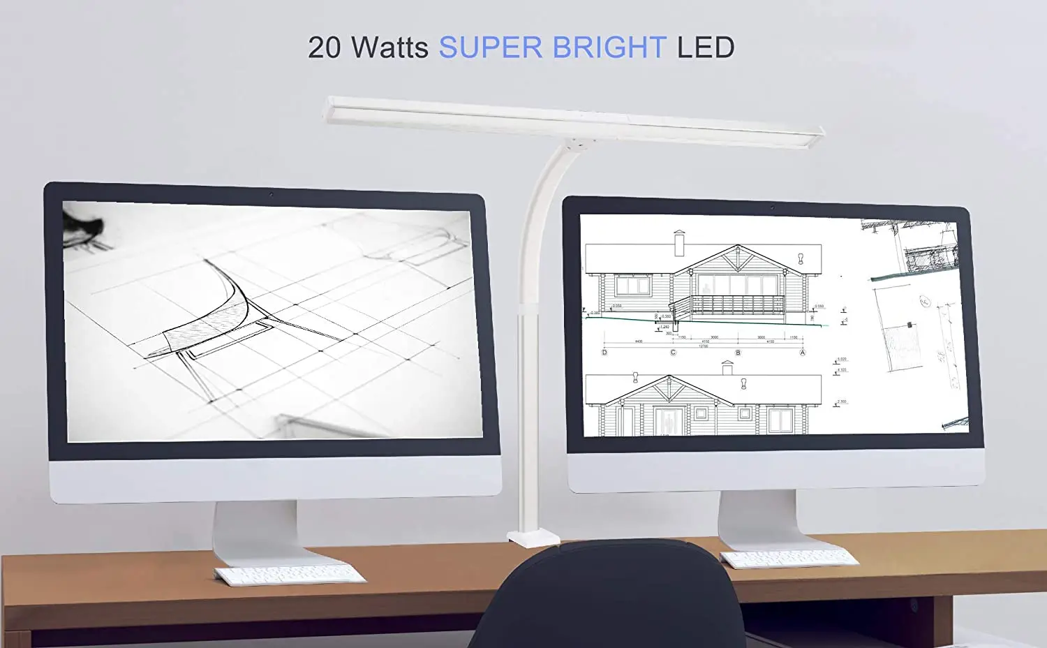Modern Metal Architect Swing Arm Gooseneck LED Desk Lamp Touch Task Lamp for Drafting Table Electronics Laboratory Jewelry