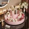 Pink Rotating Makeup Storage Box