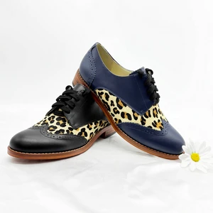 Women's Customized Leather Shoes with British Design New Trend Fashion Comfortable Rubber Sole Breathable Flat for Summer