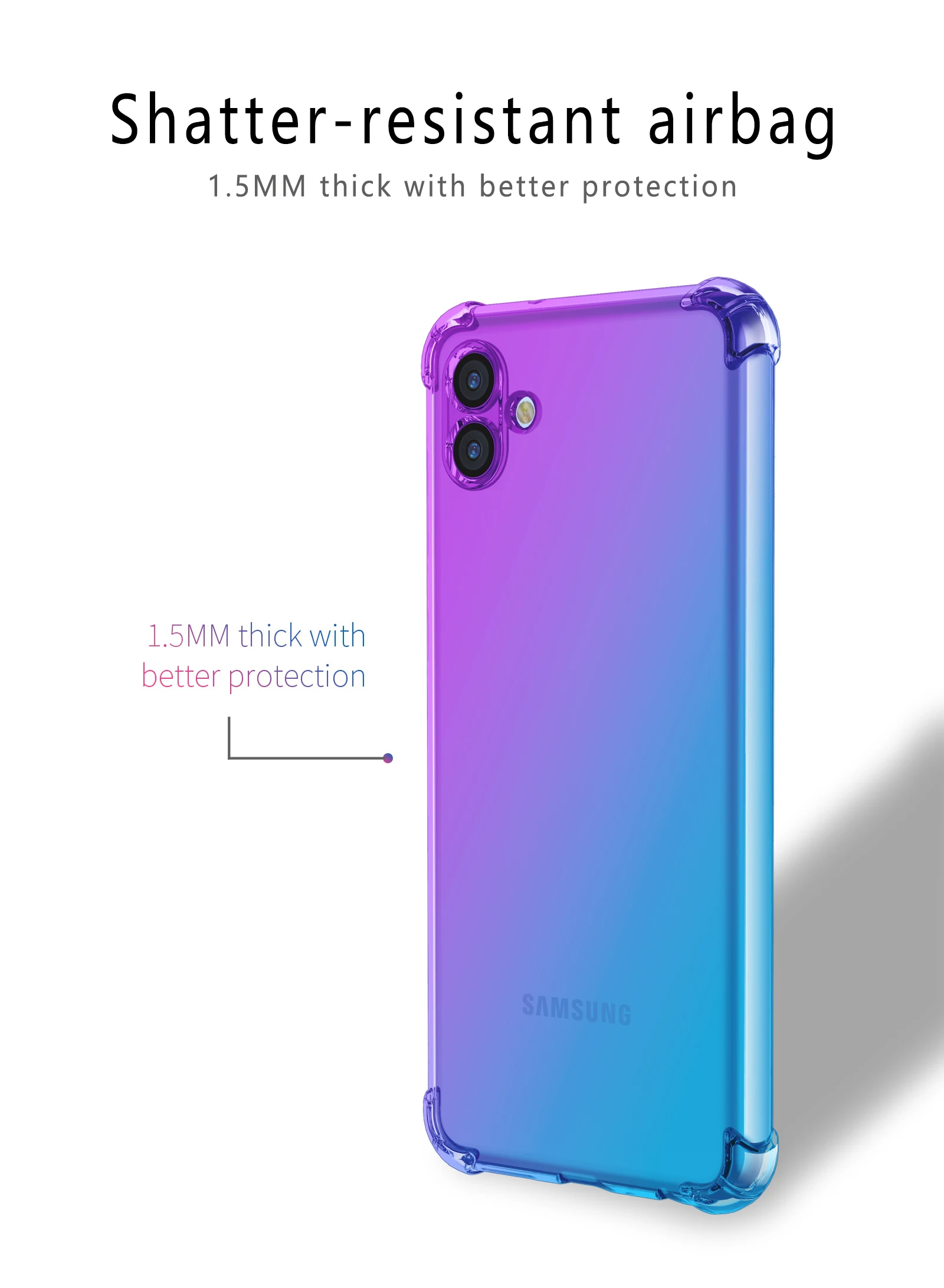 Clear Gradient TPU Phone Case for Samsung A05/A05S - Shock-Absorbing, Lightweight Cover in 6 Colors, Factory Price Clear Gradient TPU Phone Case for Samsung A05/A05S - Shock-Absorbing, Lightweight Cover in 6 Colors, Factory Price