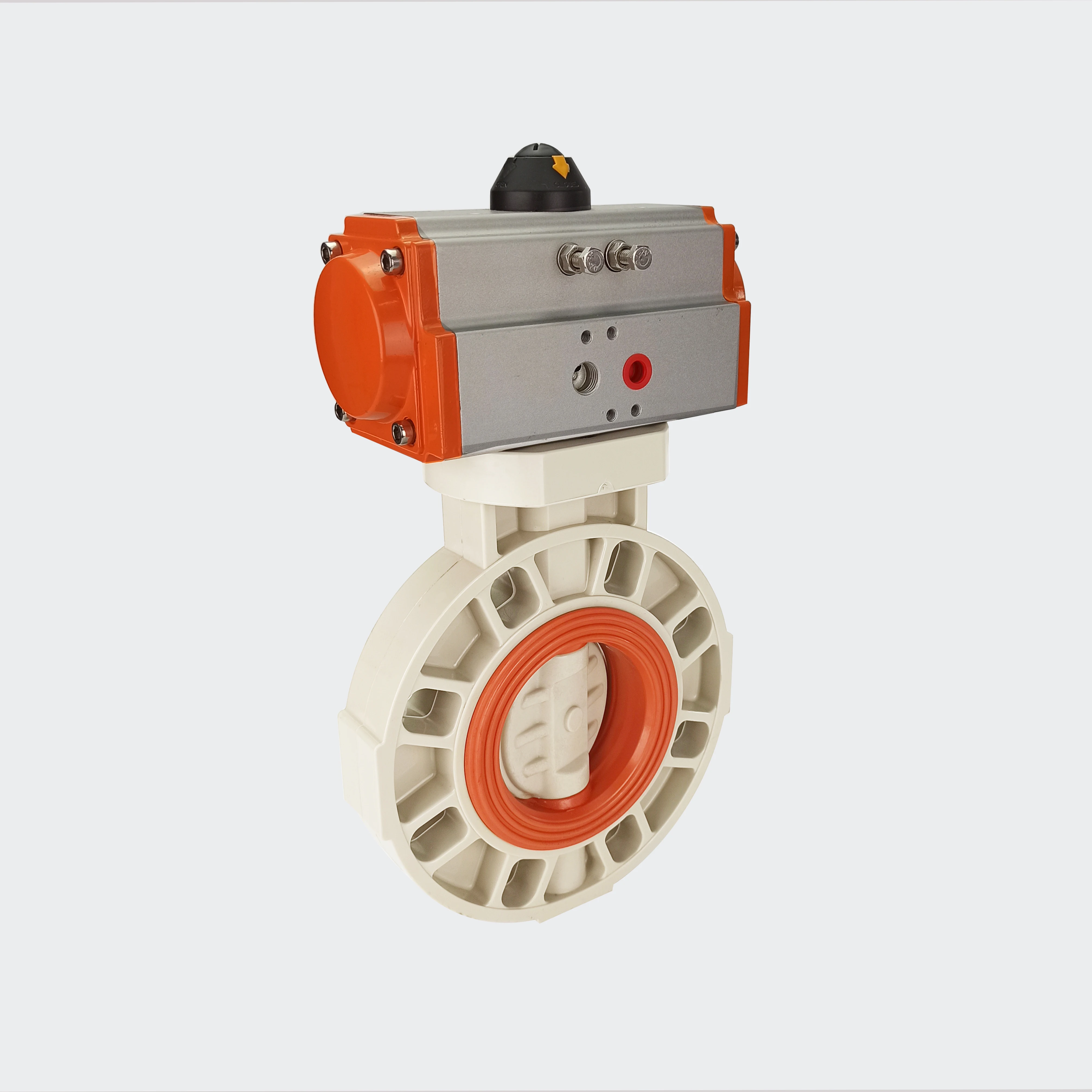 Solenoid Tomoe Weld butterfly Valve with Pneumatic Actuator
