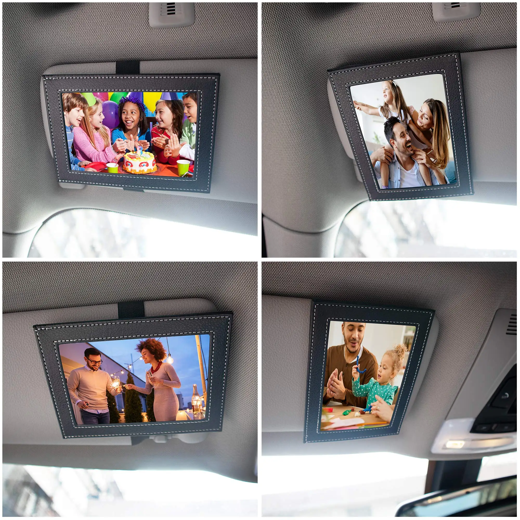 Personalized Car Photo Frame for Dashboard Customizable Vehicle Picture Frame for Family & Travel Memories