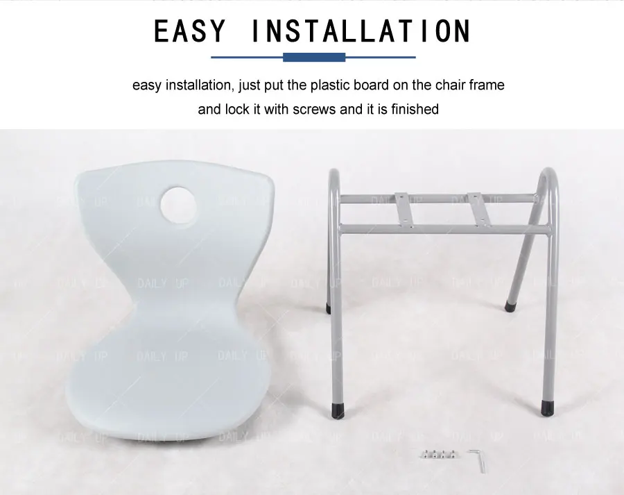 Stackable Household Chair With Thick Seat Metal Frame Office Chair Ergonomic Leisure Chair For Living Room Kitchen Dining