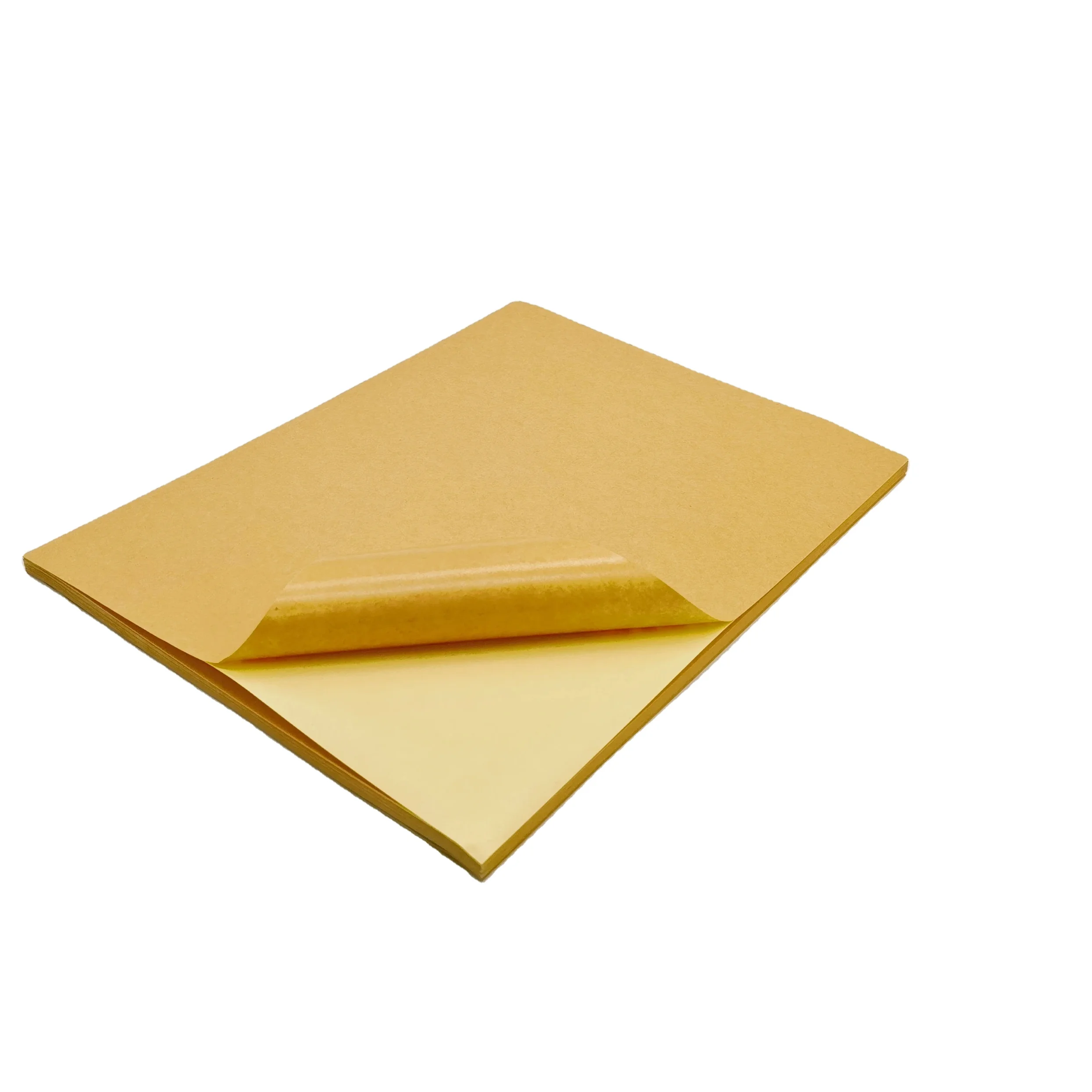 A4 Raw Kraft Paper Blank Labels 100 Sheets Custom Adhesive Stickers For Laser/inkjet Printer For