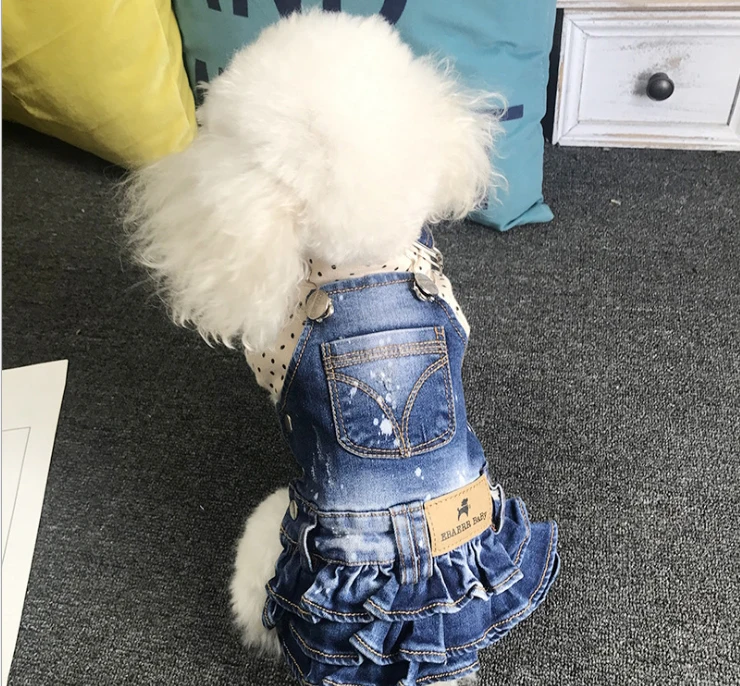 Fashion Pet Dog Jeans Dress Dog Clothes