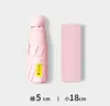 Round five-fold 6-bone - fabric cover - light pink