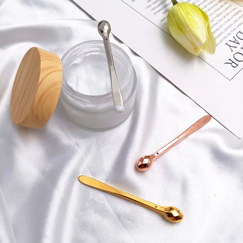 2024 Лидер продаж, мини-шпатель для смешивания крема для лица, 7 см, золотая металлическая Косметическая ложка