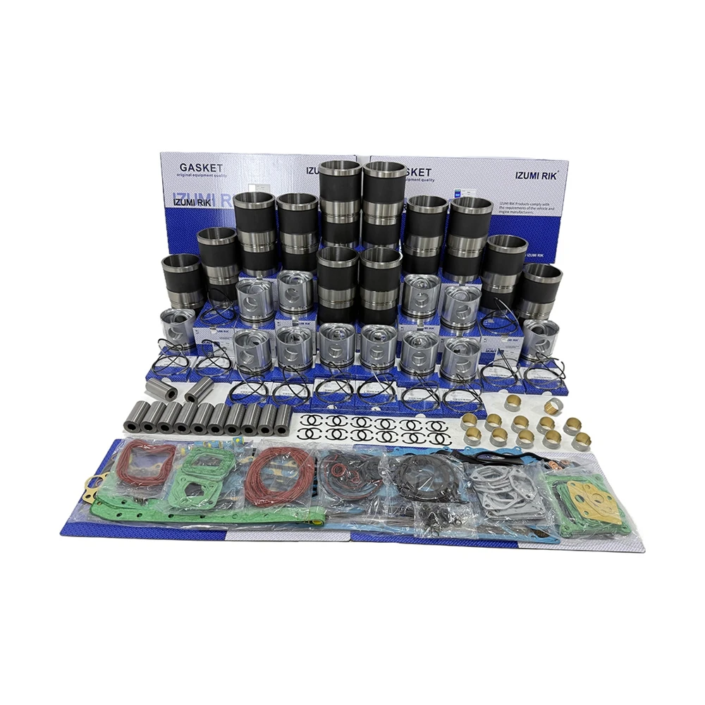 IZUMI RIK S12R Kit overhaul dengan kit gasket untuk Mitsubishi Suku cadang mesin diesel