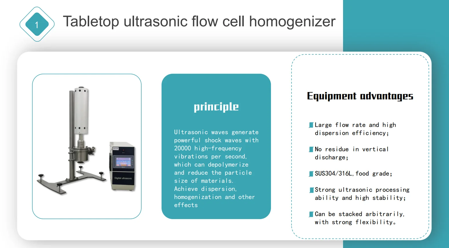 Tabletop Lab Ultrasonic Cell Crush Mixer Homogenizer Mixing Extraction
