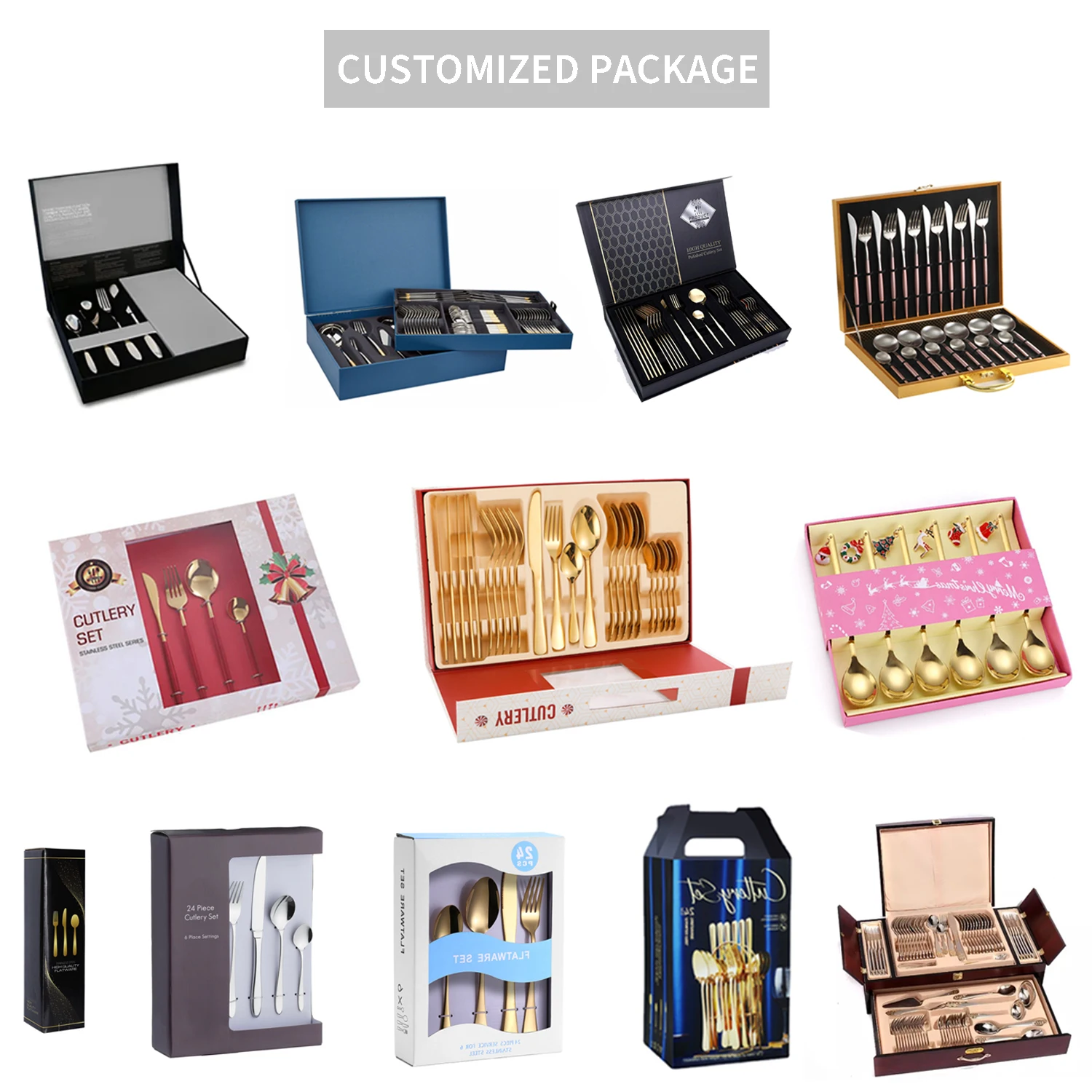 Best Selling Long And Silver Luxury Gold Cutlery Flatware Set Spoons