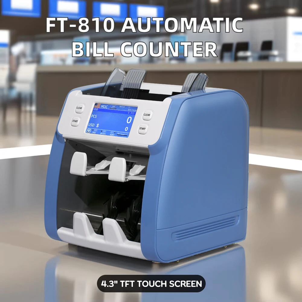 Two Pockets Cis Banknote Cash Value Counter Touch Screen Currency Counting Machine Cash Bill Counter