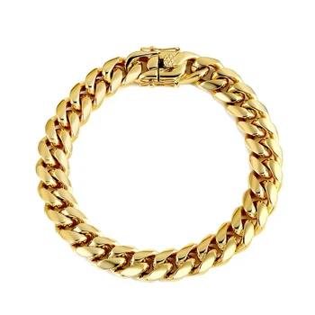 Beiyan Wholesale New Product Ideas Hot Selling Fashion Women Mens Gold Jewelry Stainless Steel Hip Hop Bracelet