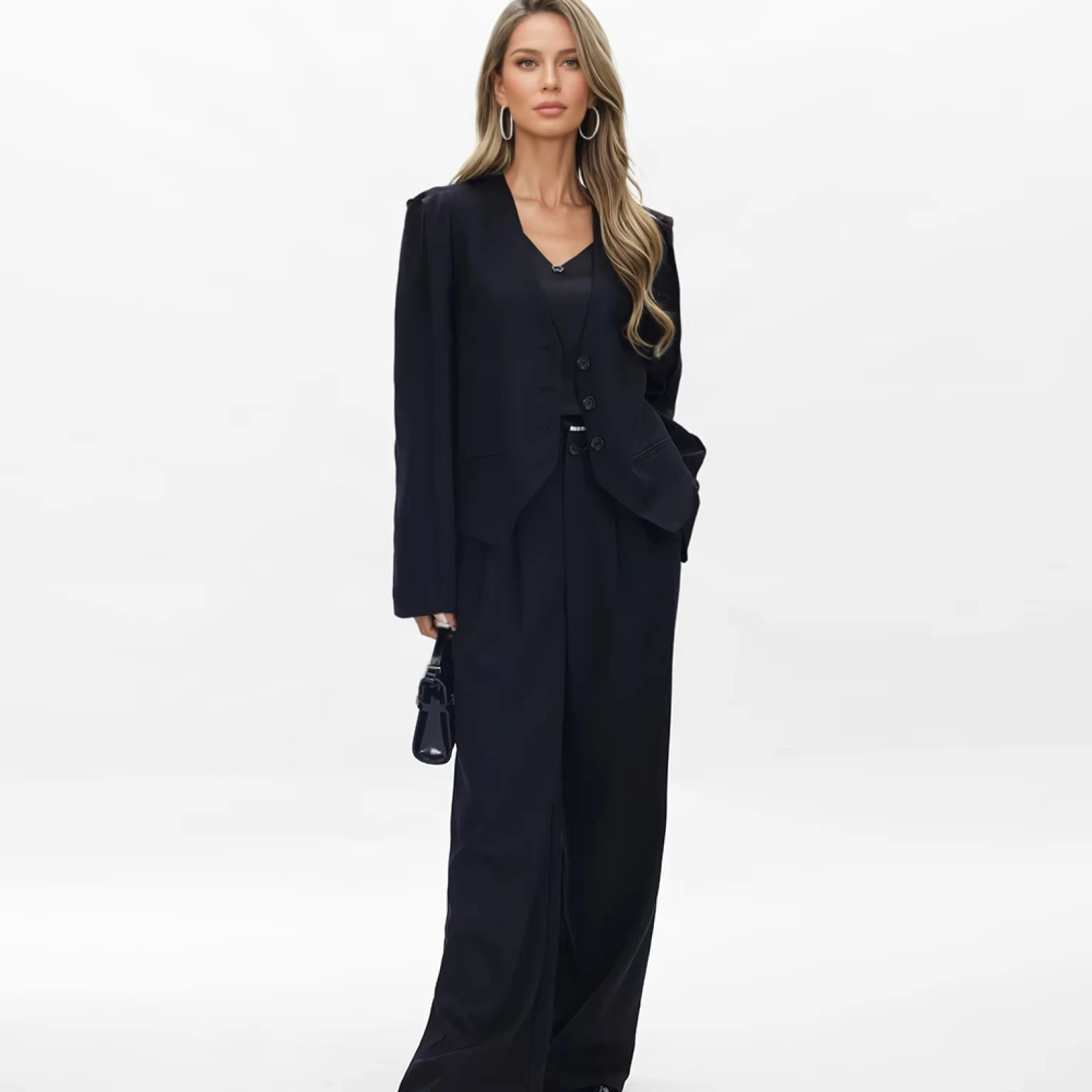 2025 New Women's Suit Blazer Buttoned Slim Fit High-End Workplace Formal Style Suitable for Spring Summer and Autumn